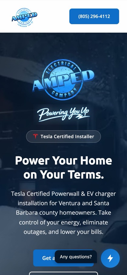 Amped Electrical mobile site