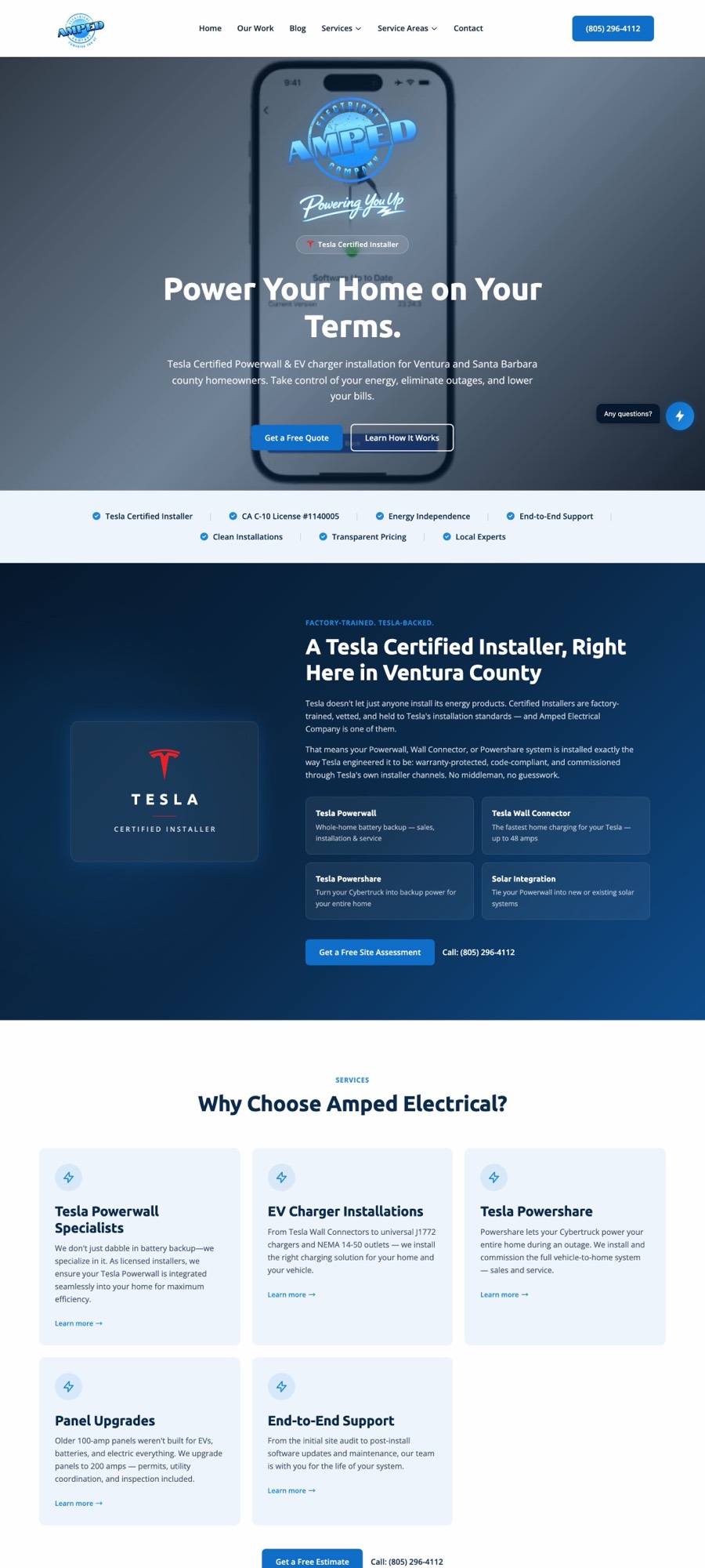 Amped Electrical website